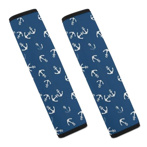 2 Pack Nautical Anchor Car Seat Straps Shoulder Pads Soft Padded Seat Belt Cushion for Kids, All Vehicles, Pressure Relief - color: Pattern 674