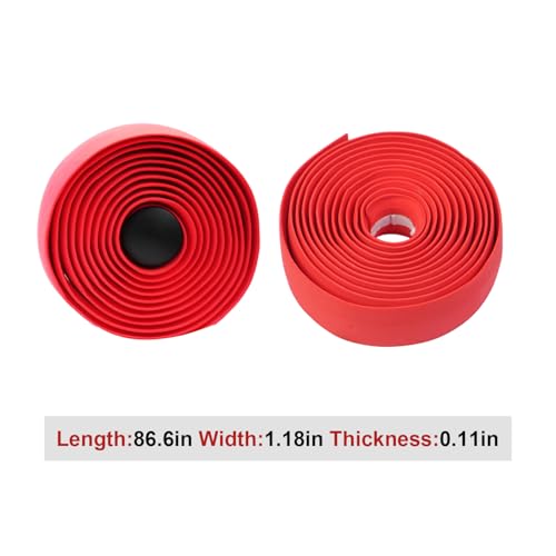 BD13 Bike Handlebar Tape, EVA Road Bike Bar Tape with Shock Absorbing Cushioning, Anti-Slip Bicycle Handlebar Wrap, Heavy-Duty Acrylic Double Sided Tape (red) - color: red