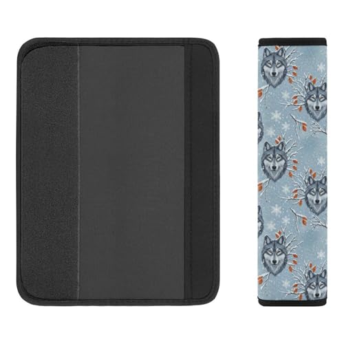 2 Pack Snow Wolves Lovers Car Seat Belt Pad Soft Padded Seat Belt Cushion for Child, Stroller Pushchair High Chair, Shock Absorption - color: Pattern 94