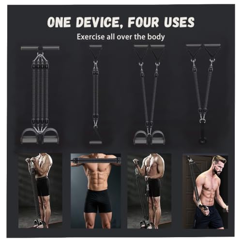 Multifunction Tension Rope Set,Upgraded Smart Stirrup Puller Adjust Sit Up Bar-Pedal Puller Tensioner Workout Bands Resistance with Abdomen/Waist/Leg/Hips/Chest/Back