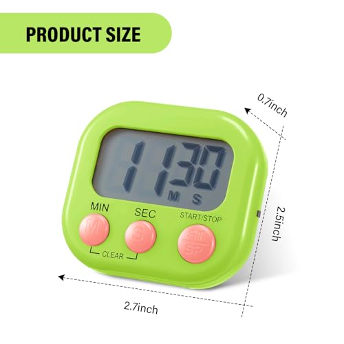 Weewooday 30 Pcs Large Classroom Timers, Magnetic Digital Kitchen Timer Bulk, Loud Alarm Electronic Countdown Stopwatch Multifunction for Classroom Office Cooking Baking Teacher Lab Gym (10 Colors) - color: 10 Colors