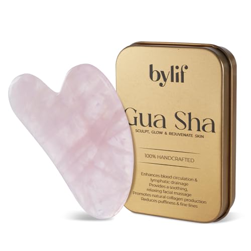 Gua Sha Facial Tools - Natural Jade Stone Guasha Tool for Face & Body,Massage Stick for Jawline Sculpting, Puffiness Reducing, Skin Care Gift, Anti-Aging Beauty Tool (Pink Stone) - color: Pink G