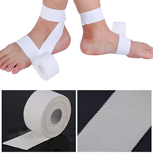 White Athletic Sports Tape, Sports Tape for Ankle, Wrist, & Injury Taping, Very Strong Easy Tear No Sticky Tape for Athlete & Trainers, 1.5in X 32.8ft