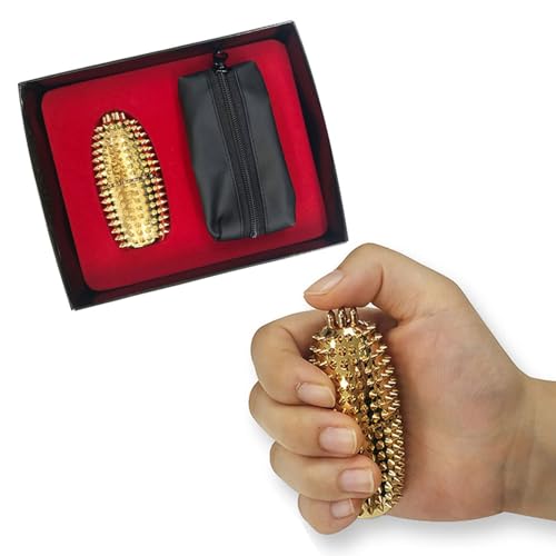 DEAD SKIN Hand Acupressure Ball with Storage Pouch, Palm Roller for Grip Strength, Finger Exercise, and Stress Relief Massage_Size for 1.18 x 2.75 inches (3x7cm)