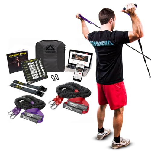 Crossover Symmetry Shoulder System Includes Two Sets of Resistance Bands Attachments Training Guide Exercise Chart Online Workouts for Home Fitness Rehab Rotator Cuff Exercises - style: Athletic Door Belts