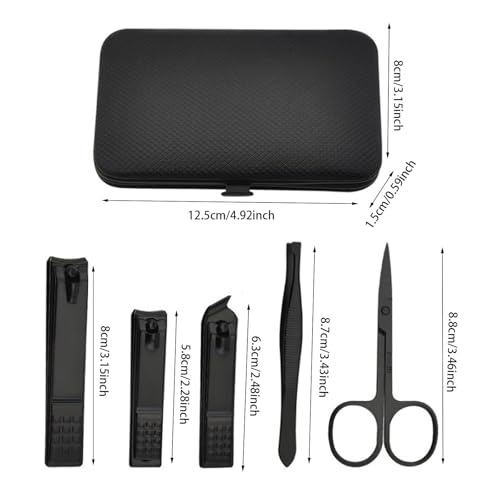 Manicure Set, 10 in 1 Professional Stainless Steel Nail Clipper with Luxurious Case,Pedicure Kit,Grooming Kit for Men,Portable Toenail Clippers for Women and Men - size: Black