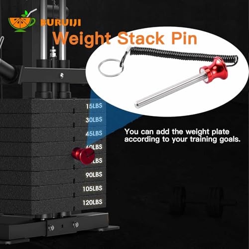 Universal Magnetic Weight Stack Pin with Pull Rope - Gym Pin for Weight Stack Machines | Commercial & Home Gym Accessories | Replacement Weight Pins for Strength Training Equipment - color: Red