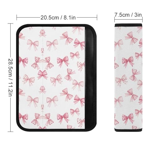 1 Pair Universal Soft and Comfortable Car Seat Belt Pad for Girls and Boys, Most Cars, Kawaii Pink Bow Cute Harness Pads Strap, Neck and Shoulder Support - color: Pattern 710
