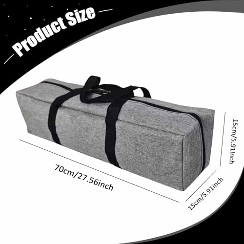 Gray Canopy Pole Bag Zippered Duffel Organizer Travelling Outdoor Camping Equipment Storage Bag for Tripod Mat Tripod Cushion, 70x15x15cm
