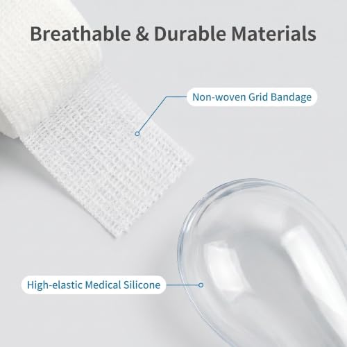 3PCS Waterproof Finger Protector&Bandage, Silicone Finger Covers for Showering, Leak-Proof Sealed Design, Reusable Finger Sleeve for Wound Protection(S&M&L&Bandage White) - size: 2white small&middle&large