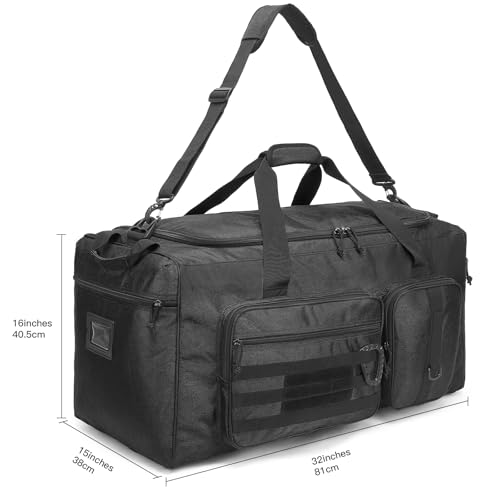 120L Extra Large Duffle Bag for Men, 32" Heavy Duty Sports Gym and Travel Duffel Bag with Shoes Compartment, Equipment Gear Bag for Football Soccer Baseball Hockey Helmets Pads, XL Giant Black - color: Black