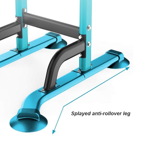 SogesHome Multi-Function Power Tower Pull Up Bar Dip Station for Home Gym | Height Adjustable PullUp Dip Stand, Full Body Strength Training Equipment, Fitness Workout for Push Ups Dips, 330LB Capacity - color: Blue