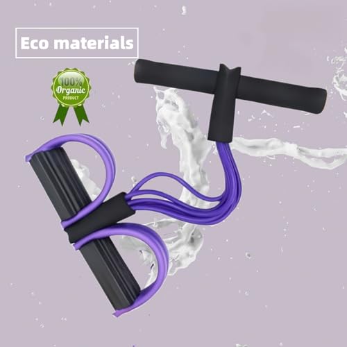 Resistance Bands for Exercise,6-Tube Elastic Yoga Pedal Puller Resistance Band, Natural Latex Tension Rope Fitness Equipment, for Abdomen/Waist/Arm/Leg Stretching Slimming Training - color: Purple