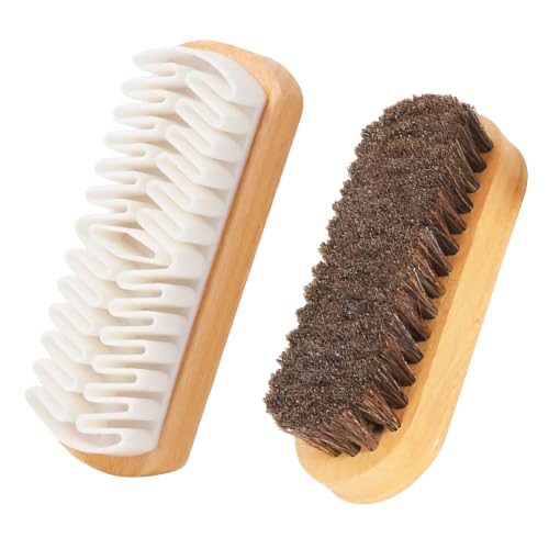 Boot Suede Brush for Shoes Cleaning,Horse Hair Brush for Leather