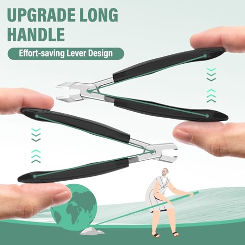 Upgrade Large Toenail Clippers for Thick Nails for Seniors Non-Slip Long Handle, Slanted Eagle Beak Angled Nail Clippers, Wide-Mouth Splash-Proof Curved Precision Ingrown Nail Cutter for Men Women - style: Modern