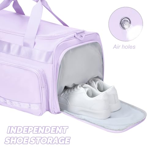 MAXTOP Gym Bag for Women Men Travel Duffle Bag Large Capacity Carry On Weekender Overnight Bag With Shoe Compartment Gym Tote Dry Wet Separation Duffel Bag for Travel - color: Purple, style: Gym Bag