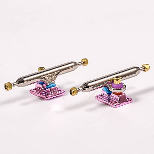Fingerboard Trucks with Upgraded Urethane Bushings and Pivot Cup,34mm 32mm Width,Normal Kingpin (Pink, 34mm) - color: Pink, size: 34mm