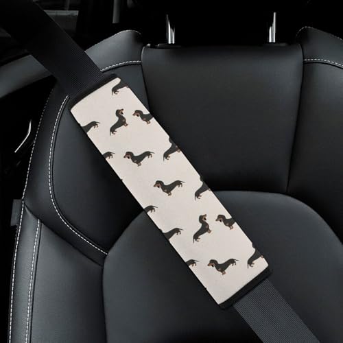 2 Pack Dachshund Weiner Dog Pet Dogs Car Seat Belt Pad Soft Padded Automotive Seat Belt Protector for Child, Stroller Pushchair High Chair, Shock Absorption - color: Pattern 907