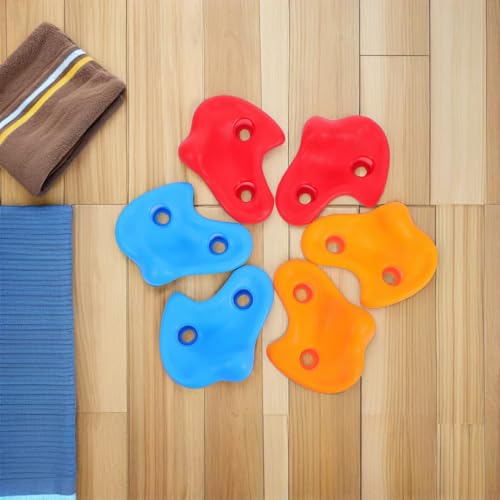 IMIKEYA 6pcs Climbing Grips and Indoor Climbing Wall Holds Set Hand and Foot Holds for ’ Playground and Exercise Walls Indoor Outdoor Use
