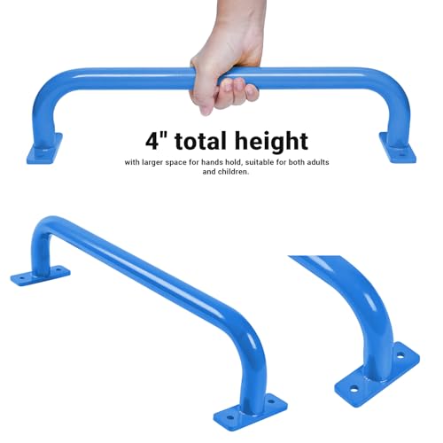 ESPETS 17 Inch Set of 6 Glossy Blue Steel Playground Handles | Playset Accessories Handles, Swingset Grab Bars, Weather-resistence Monkey Bars for Jungle Gym, Playhouse, Climbing Frame - color: Blue