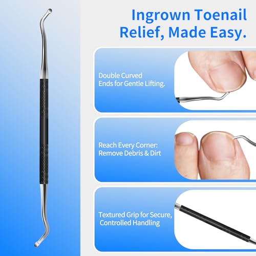TwinWolf Toenail Clippers for Seniors Thick Ingrown Toenails,Heavy Duty Slanted Curved Blade Cutters for Fingernails, Large Ultra Sharp Nail Clippers Set with Wide Jaw for Men Women,5 Pcs,Black