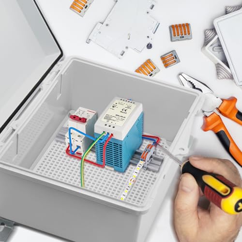 Waterproof Outdoor Electrical Box Junction Box Weatherproof IP67 ABS Plastic Enclosure Switch Router Project Box with 2 Cable Glands Grey 11.4"x7.5"x5.5" - size: 11.4"L x 7.5"W x 5.5"H