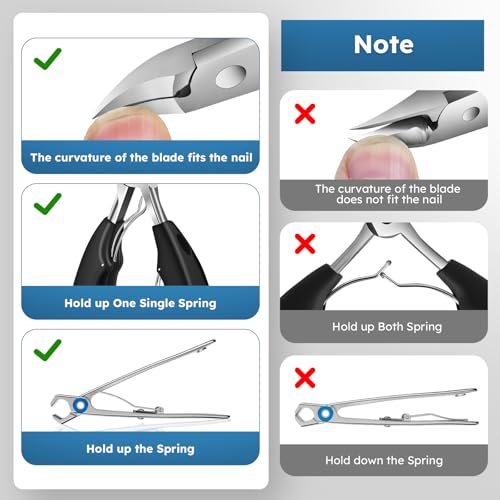 Nail Clippers for Seniors, Heavy Duty Ingrown Toenail Clippers with Long Handle， Wide Jaw Fingernail Clippers and Slanted Nail Cutter for Thick Nail for Men Women Pregnant Elderly 5Pcs - size: Wide Jaw 5pcs