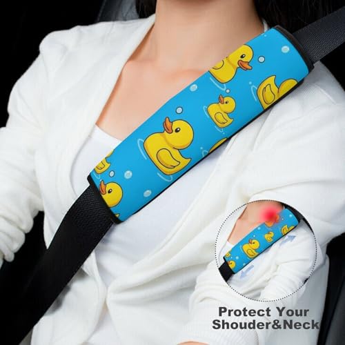 2PCS Rubber Cute Ducks Bubbles Car Seat Belt Pad Universal Fit Seat Belt Covers Cushion for Kids, Car Seats Pushchair Strollers High Chair Pushchair, Easy Install (No Tool) - color: Pattern 93