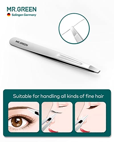 MR.GREEN 4Pcs Nail Clipper Set, Anti-Splash Upgraded Nail Clippers Kit | German Stainless Steel, Nail File+Tweezers Included, Unique Catcher, Exquisite Leather Case, for Men Women Home Travel Gift - color: Apricot