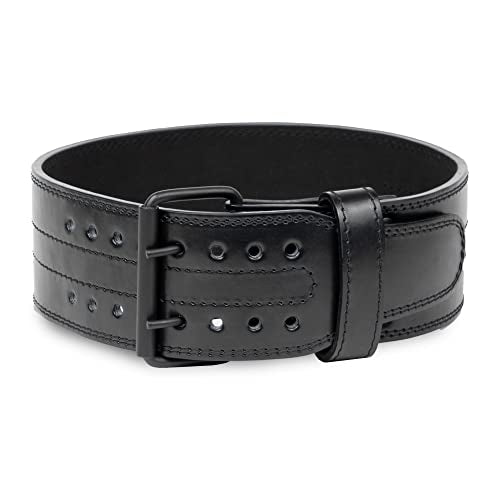 Gymreapers Weightlifting Belt 6MM Genuine Leather - Double Prong Power Belt Heavy Duty 4-Inch Wide - Strong, Stabilizing Back Support For Deadlifts, Squats Powerlifting - size: X-Small