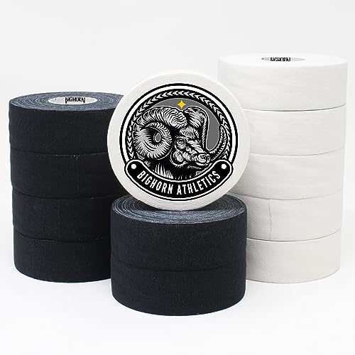 Bighorn Athletics Boxing Tape 1" × 45ft, 6 Rolls, Black | Extra sticky 1" athletic tape for boxing & hand wrapping. Strong adhesive, EZ-tear. Protects knuckles, no residue on skin. - color: Black