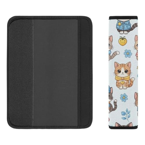 2 Pack Kitten Cats Seat Belt Cover Universal Fit Shoulder Harness Cover for Girls and Boys, Car Seats Pushchair Strollers High Chair Pushchair - color: Pattern 911