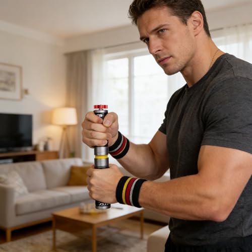 Portable Wrist Roller and Forearm Builder Built From Aluminum Alloy and Stainless Steel ° Rotating Hand Exerciser - color: Black