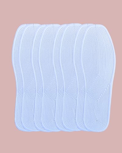 4 Pairs Cotton Shoe Insoles for Women & Men | Breathable & Moisture-Wicking for Sweaty Feet | Washable, Comfort Inserts for Sports Shoes and Boots (White, 8.5 Women / 7.5 Men) - size: 8.5 Women / 7.5 Men