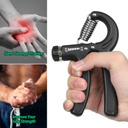 NIYIKOW Grip Strength Trainer, Hand Grip Strengthener, Grip Strengthener, Adjustable Resistance, Forearm Strengthener, Perfect for Musicians Athletes - color: Black-1Pack