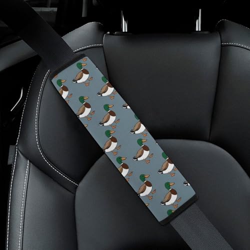Breathable Car Seat Belt Pad for Girls and Boys, Stroller Pushchair High Chair, 2PCS Mallard Duck Print Shoulder Harness Cover Easy Install (No Tool) - color: Pattern 1016