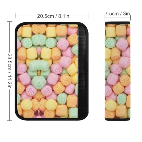 2 Pack Cute Candy Car Seat Belt Pad Soft Padded Automotive Seat Belt Protector for Child, Stroller Pushchair High Chair, Shock Absorption - color: Pattern 97