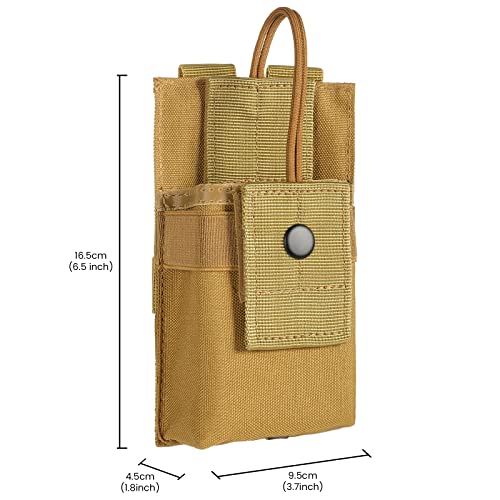 FRTKK Tactical Radio Holder Radio Holster Molle Radio Pouch Universal Radio Case Military Heavy Duty Radio Bag for Police Firefighter Two Ways Walkie Talkies Vest (Tan-large) - color: Tan-large