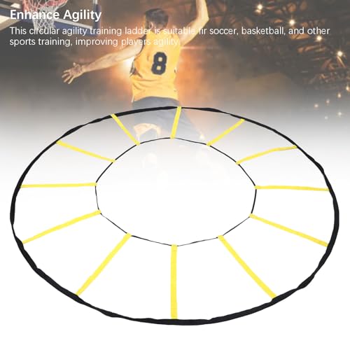 Semme Circular Agility Training Ladder, 12 Rungs Speed and Agility Trainer for Soccer Basketball, with Storage Bag, Premium Nylon Material