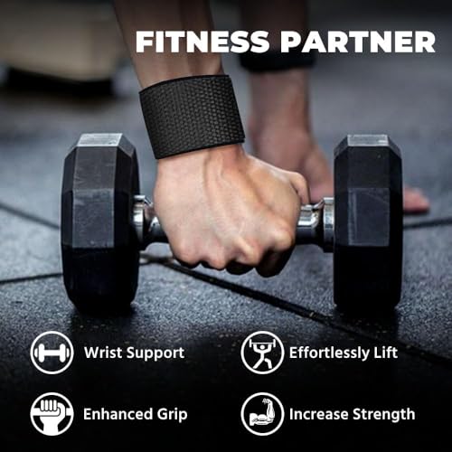 WSAKOUE Lifting Straps, Weightlifting Straps, Deadlift Straps with Padded Neoprene for Power Lifting, Bodybuilding, Gym Workout, Strength Training & Fitness Workout, Resistance - color: Black