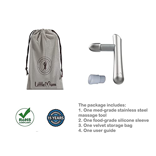LittleMum T-Bar Massage Tool - Myofascial & Foot Reflexology Massager, Stainless Steel, Heavy Duty
