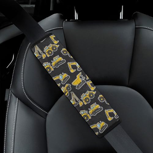 2PCS Breathable Seat Belt Cover for Adults and Children, Most Cars, Construction Excavator Truck Shoulder Harness Cover, Shock Absorption - color: Pattern 484