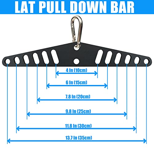 Multi-Grip LAT Pull Down Bar for Home Gym Fitness, Spreader Plate LAT Pulldown Attachments for Pulley System Cable Machine, Double to Single Cable Attachment Exercise Handle - color: Multi Hole Bar 1