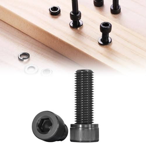 M4 x 25mm Socket Head Cap Screws Bolts 12.9 Grade Alloy Steel Metric Machine Hex Socket Screw, Black Oxide Finish, Fully Threaded, 50PCS - size: M4×25mm