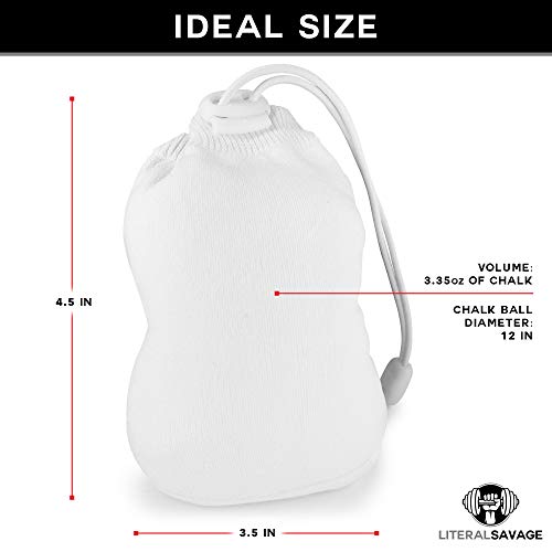 No Mess Climbing Chalk Ball for Lifting, Climbing, Gymnastics & Crossfit – Refillable Chalk Ball with Pure Magnesium Carbonate for Dry Hands & Better Grip – 2.3 oz - color: White