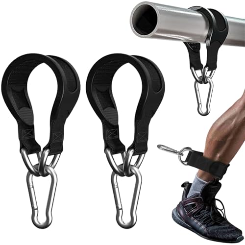 Hanging Straps Kit for Gymnastic Rings (2-Pack), Pull-Up Bar & Tree Swings, Gym & Travel–Anti-Slip Sling Saver Sleeves + Anti-Slip Locking Carabiners (Black) - color: Black
