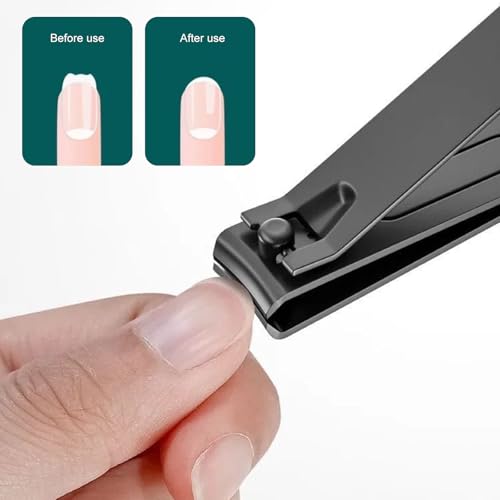 Ultra Sharp Sturdy Nail Clippers Set - 2-Pack Fingernail & Toenail Cutters, Professional Manicure & Pedicure Tool for Men & Women, Black
