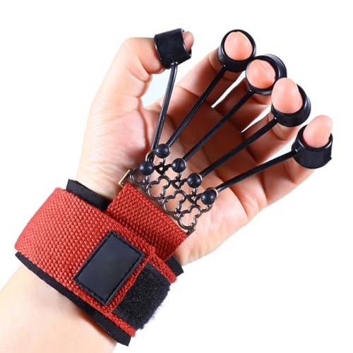 Finger Stretcher Exerciser 60LB Finger Extensor Trainer Finger Resistance Band Finger Strengthener for Hand Red 18x5 cm