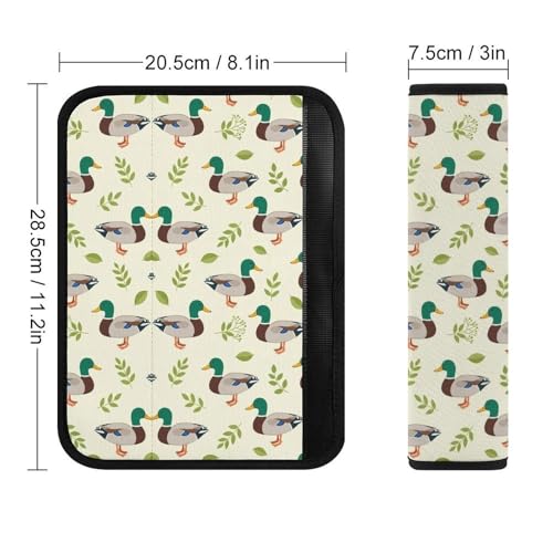 2 Pack Cute Mallard Duck Leaf Animal Print Car Seat Belt Pad Soft Padded Automotive Seat Belt Protector for Child, Stroller Pushchair High Chair, Shock Absorption - color: Pattern 988