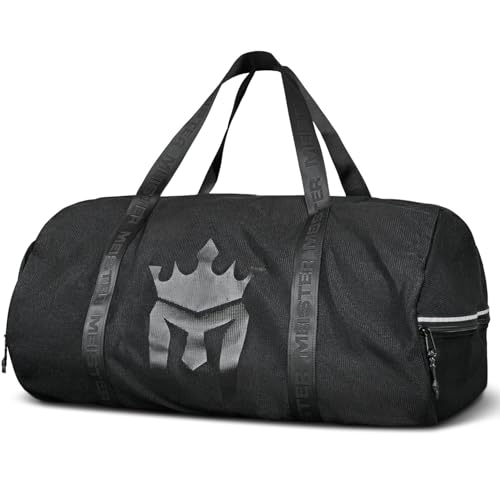 Meister Breathable Chain Mesh Duffel Gym Bag - color: V2.0 Black, size: X-Large 28"x15"x15"